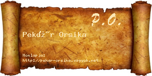 Pekár Orsika névjegykártya